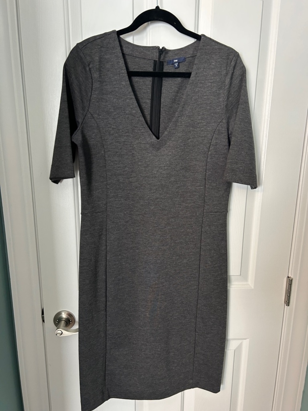 GAP Charcoal Gray V-Neck Midi Dress